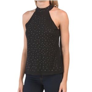 NEW! Cable & Gauge Rhinestone Halter Top Size Medium